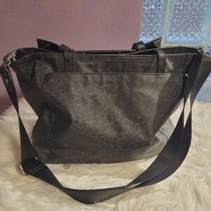 Patricia  Nash Silvi travel tote black  map print EUC